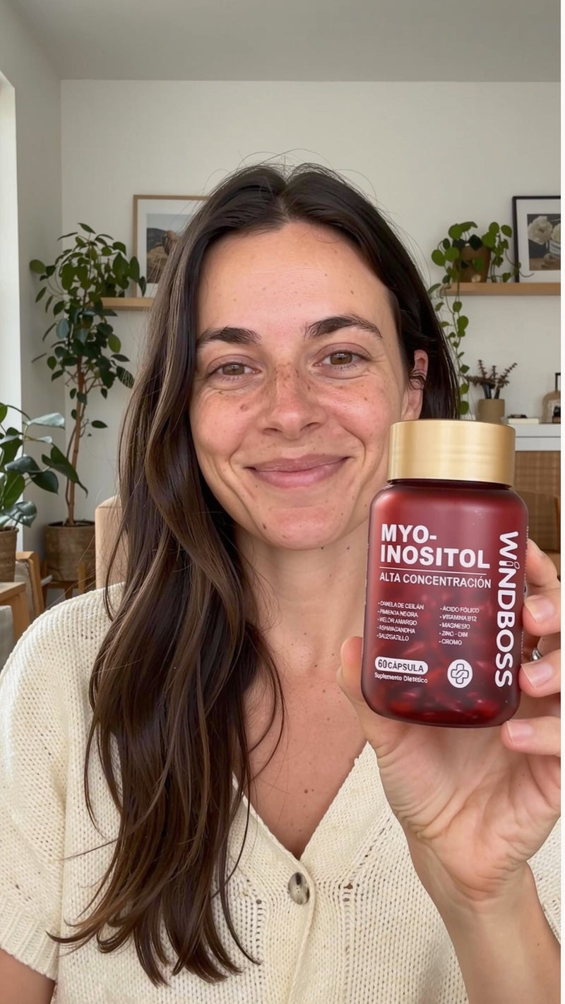 Customer holding the Myo-Inositol day bottle