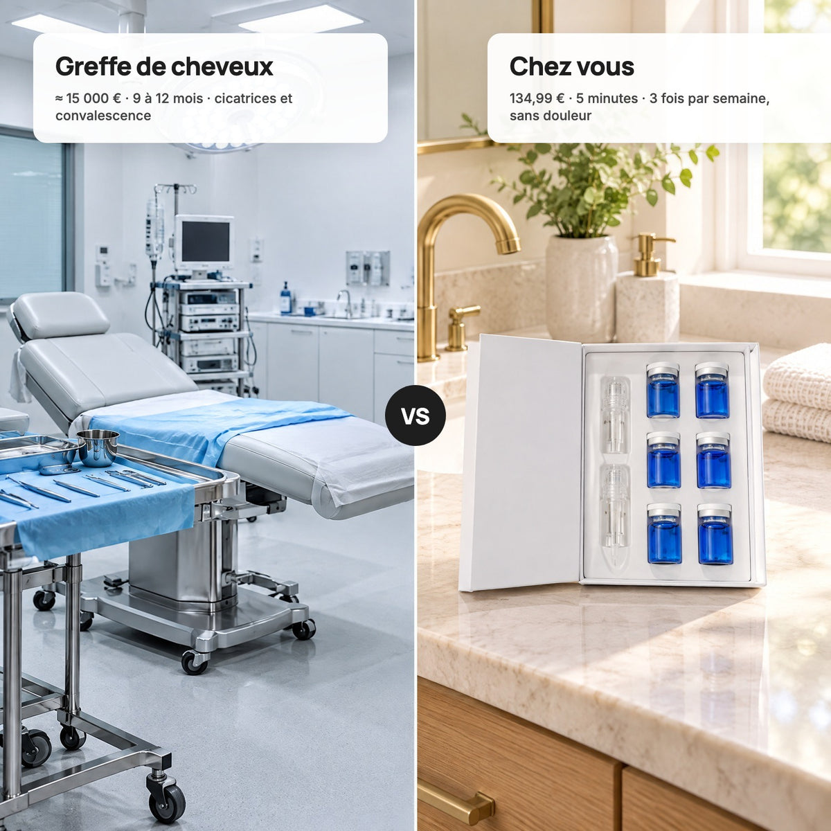 Greffe de cheveux vs routine à la maison