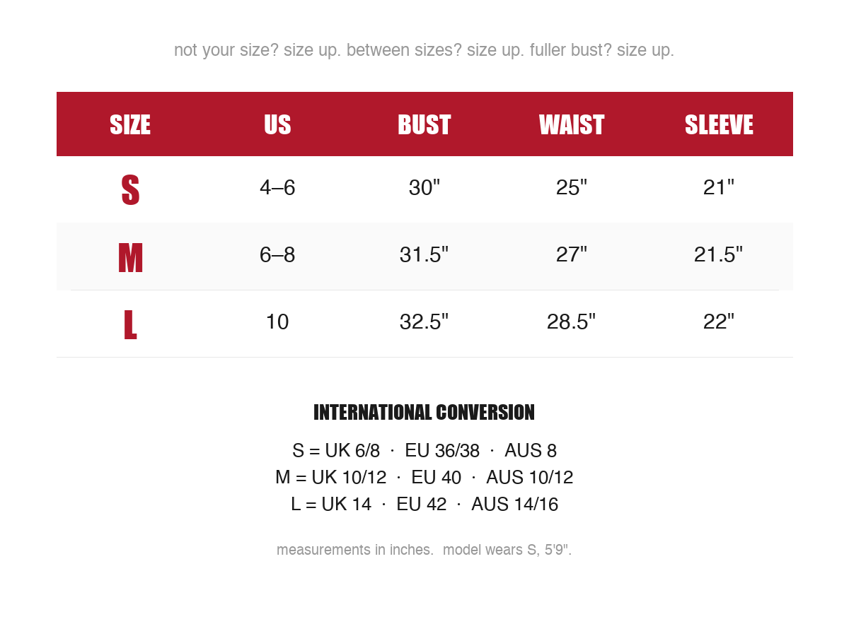 Rossacasa size chart US v2
