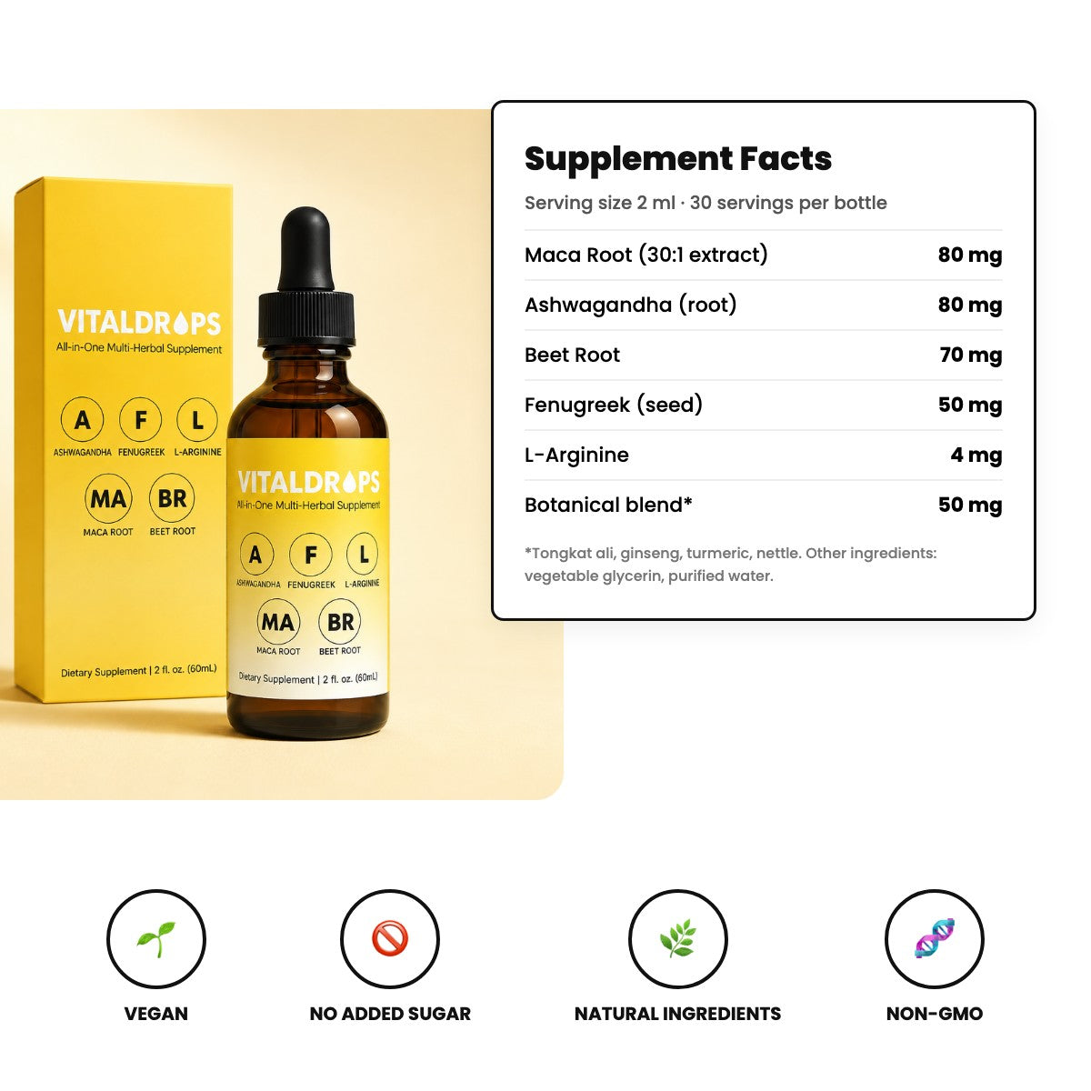 VitalDrops supplement facts